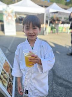 Kid with a refreshing drink