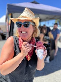Delighted Person with a Frozen Treat